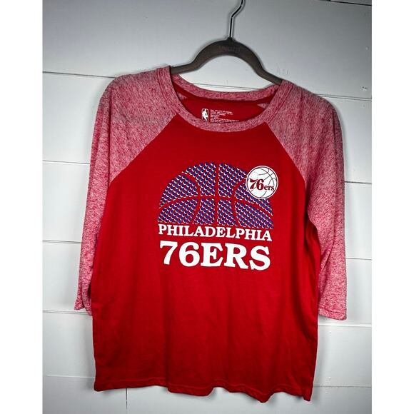 NBA Tops - NWOT Women's Philadelphia 76ers Ladies 3/4 Long Sleeve T-Shirt, SIze M